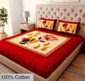 Jaipuri pure cotton double bed bedsheet with 2 pillow covers