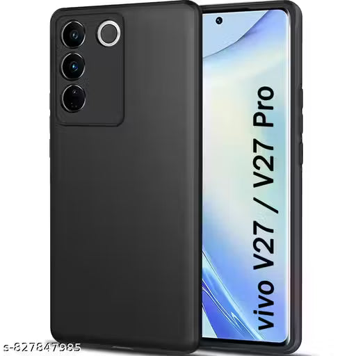 HMP Back Cover Case For Vivo V27/V27 Pro 5G|Slim Fit Protective Design|Ultra Matte Finish|Camera Protection Bump|Soft Silicon Back Cover Case For Vivo V27/V27 Pro 5G (Tpu|Black)