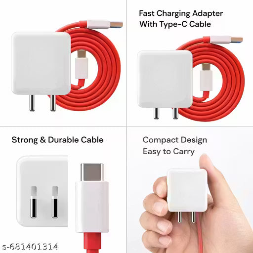 85W Fast Charging Mobile Charger with Type-C Cable | Super Fast Wall Adapter for Android Smartphones