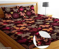 Fancy Designer Bedsheet king size Elastic Fitted Double Bedsheet With 2 Matching Pillow Covers (Size 72×78 Inch)