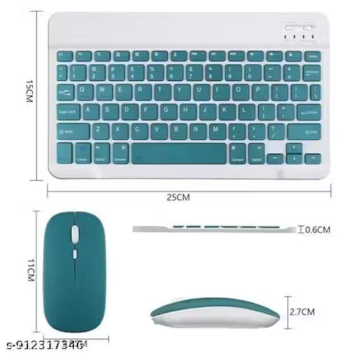 Wireless Bluetooth Keyboard and Mouse Combo, Multicolour Portable Slim Compact Ergonomic Rechargeable Kit for Phone iPad Laptop Android, 150+ Hours Battery Life, 1 Pack